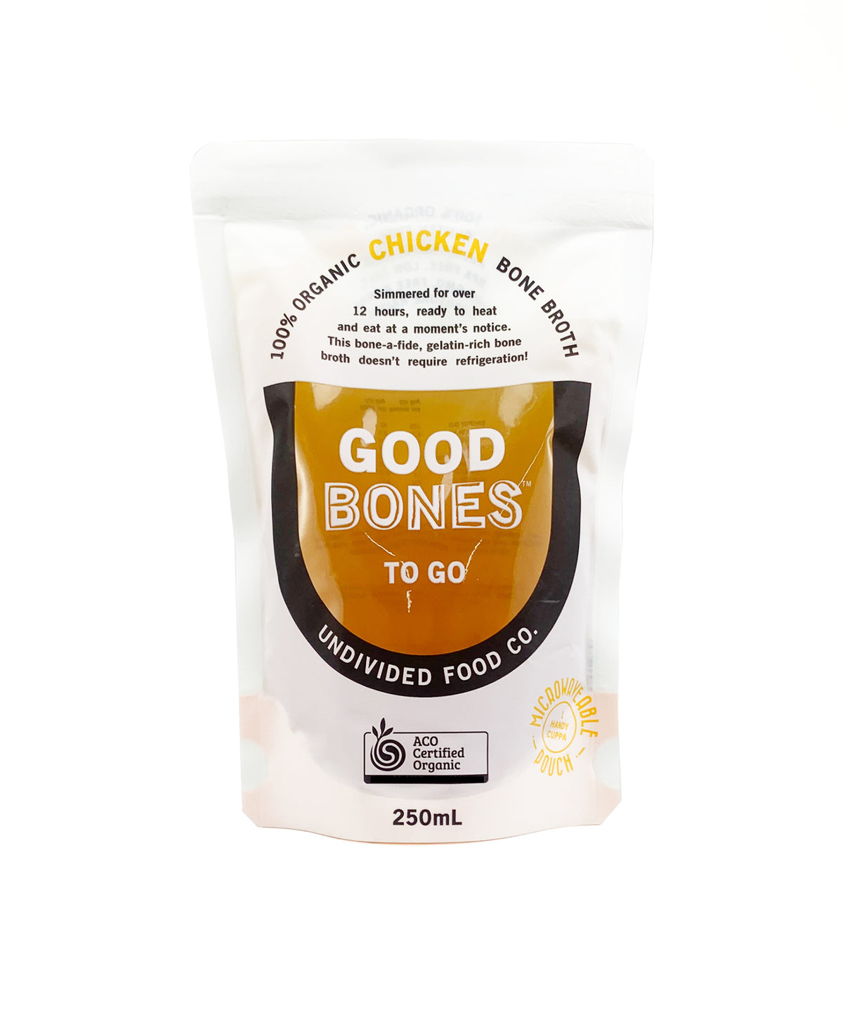 Undivided Food Co - GOOD BONES™ TO GO 100% Certified Organic Chicken Bone Broth 250ml (Copy)