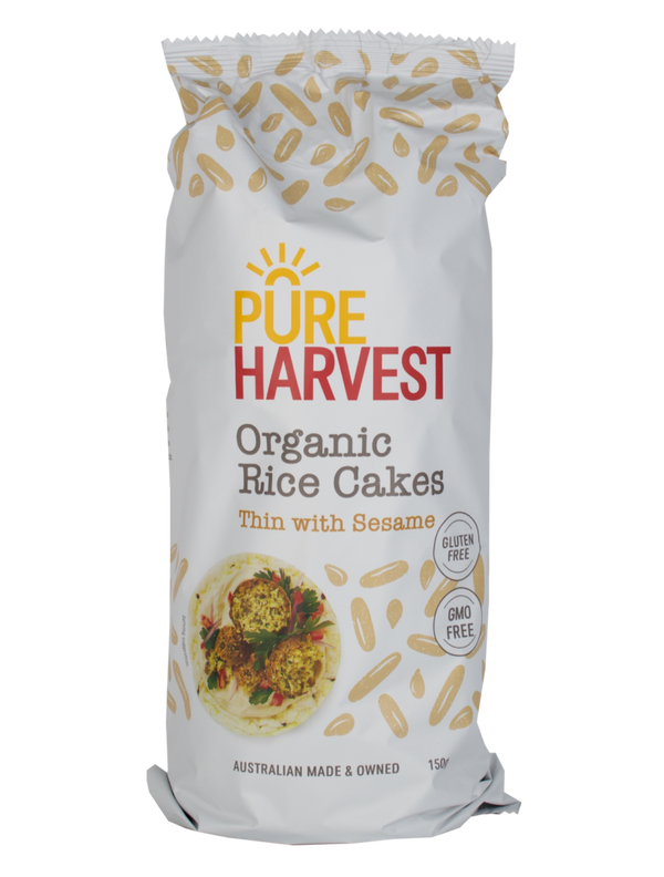 Pure Harvest - Organic Rice Cakes Thin with Sesame 150g